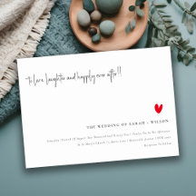 Elegant Simple Minimal Red Heart Script Weddenscha