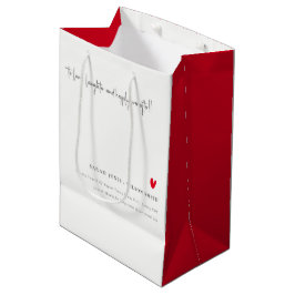 Elegant Simple Minimal Red Heart Script Weddenscha Medium Cadeauzakje
