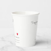 Elegant Simple Minimal Red Heart Script Weddenscha Papieren Bekers (Links)