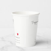 Elegant Simple Minimal Red Heart Script Weddenscha Papieren Bekers (Rechts)