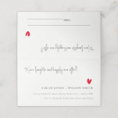 Elegant Simple Minimal Red Heart Script Weddenscha Plaatskaartje (Buitenkant ongevouwen)