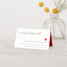 Elegant Simple Minimal Red Heart Script Weddenscha
