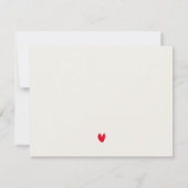 Elegant Simple Minimal Red Heart Script Weddenscha RSVP Kaartje (Achterkant)