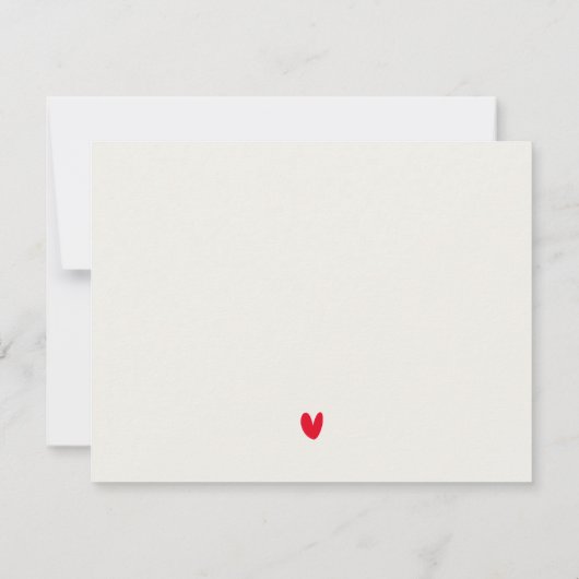 Elegant Simple Minimal Red Heart Script Weddenscha RSVP Kaartje (Achterkant)