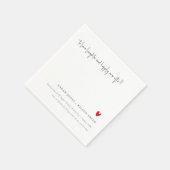 Elegant Simple Minimal Red Heart Script Weddenscha Servet (Hoek)