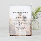 Elegant Simple Minimalist 2 Photo Wedding Kaart (Staand voorkant)