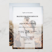 Elegant Simple Minimalist 2 Photo Wedding Kaart (Voorkant / Achterkant)