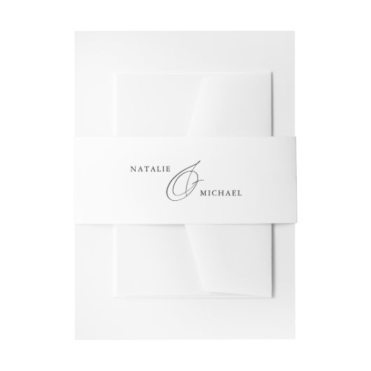 Elegant Simple Minimalist Ampersand Names Wedding Uitnodigingen Wikkel (Voorkant Voorbeeld)