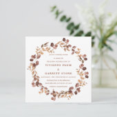 Elegant Simple Minimalist Fall Leaves Wedding Kaart (Staand voorkant)