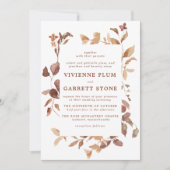 Elegant Simple Minimalist Fall Leaves Wedding Kaart (Voorkant)