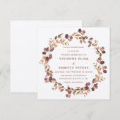Elegant Simple Minimalist Fall Leaves Wedding Kaart (Voorkant / Achterkant)