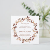Elegant Simple Minimalist Fall Leaves Wedding Kaart (Staand voorkant)