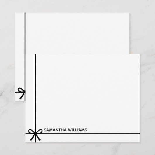 Elegant Simple Minimalist Girly Monogram Name Notitiekaartje (Voorkant / Achterkant)