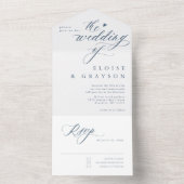 Elegant Simple Minimalist Modern Wedding All In One Uitnodiging (Binnen)