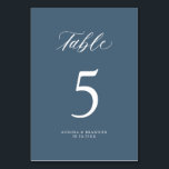 Elegant Simple Minimalist Modern Wedding Kaart<br><div class="desc">Eenvoudige minimalistische Dusty blauwe leisteen trouwtafel nummer. Vind meer bijpassende design en variaties van mijn "blissweddingpaperie" winkel. En neem gerust contact met me op voor verdere aanpassing of overeenkomende items.</div>