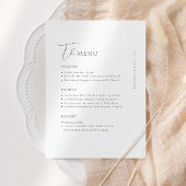 Elegant Simple Minimalist Modern Wedding Menu