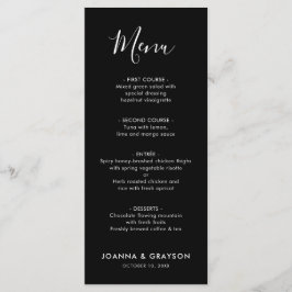 Elegant Simple Minimalist Modern Wedding Menu