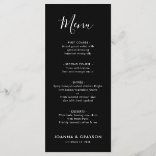 Elegant Simple Minimalist Modern Wedding Menu