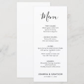 Elegant Simple Minimalist Modern Wedding Menu (Voorkant / Achterkant)