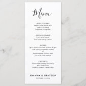 Elegant Simple Minimalist Modern Wedding Menu (Voorkant)