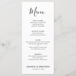 Elegant Simple Minimalist Modern Wedding Menu