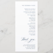 Elegant Simple Minimalist Modern Wedding Programmakaart (Achterkant)