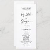 Elegant Simple Minimalist Modern Wedding Programmakaart (Voorkant / Achterkant)