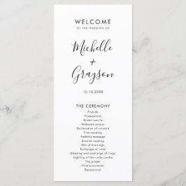 Elegant Simple Minimalist Modern Wedding Programmakaart