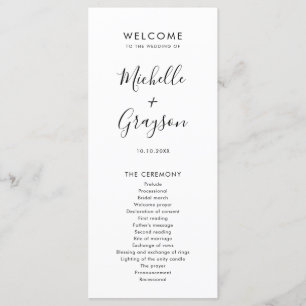 Elegant Simple Minimalist Modern Wedding Programmakaart