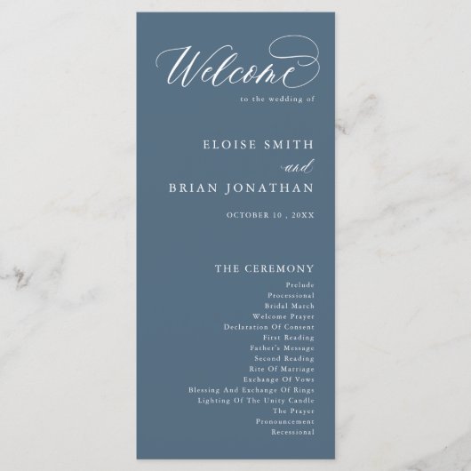 Elegant Simple Minimalist Modern Wedding Programmakaart (Voorkant)