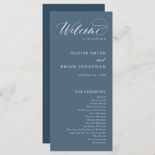 Elegant Simple Minimalist Modern Wedding Programmakaart