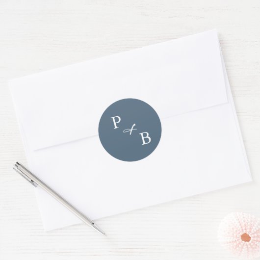 Elegant Simple Minimalist Modern Wedding Ronde Sticker (Envelop)