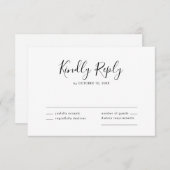 Elegant Simple Minimalist Modern Wedding RSVP Kaartje (Voorkant / Achterkant)