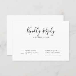 Elegant Simple Minimalist Modern Wedding RSVP Kaartje