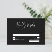 Elegant Simple Minimalist Modern Wedding RSVP Kaartje (Staand voorkant)