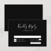 Elegant Simple Minimalist Modern Wedding RSVP Kaartje (Voorkant / Achterkant)