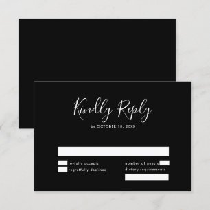 Elegant Simple Minimalist Modern Wedding RSVP Kaartje