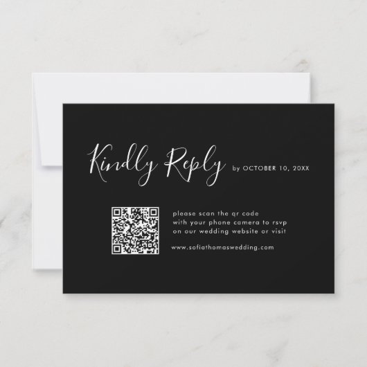 Elegant Simple Minimalist Modern Wedding RSVP Kaartje (Voorkant)