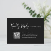 Elegant Simple Minimalist Modern Wedding RSVP Kaartje (Staand voorkant)