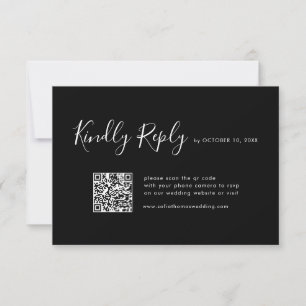 Elegant Simple Minimalist Modern Wedding RSVP Kaartje