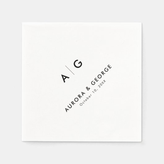 Elegant Simple Minimalist Modern Wedding Servet (Voorkant)