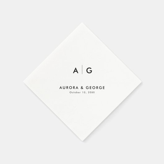 Elegant Simple Minimalist Modern Wedding Servet (Hoek)