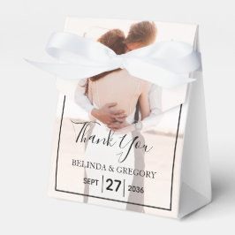 Elegant Simple Minimalist Photo Wedding Bedankdoosjes