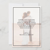 Elegant Simple Minimalist Photo Wedding Bedankkaart (Voorkant)