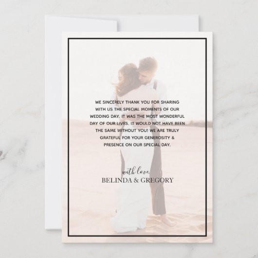 Elegant Simple Minimalist Photo Wedding Bedankkaart (Voorkant)