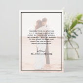 Elegant Simple Minimalist Photo Wedding Bedankkaart (Staand voorkant)