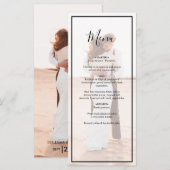 Elegant Simple Minimalist Photo Wedding Menu (Voorkant / Achterkant)