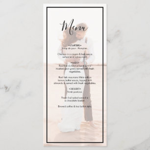 Elegant Simple Minimalist Photo Wedding Menu