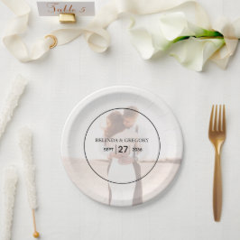 Elegant Simple Minimalist Photo Wedding Papieren Bordje