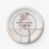 Elegant Simple Minimalist Photo Wedding Papieren Bordje (Voorkant)